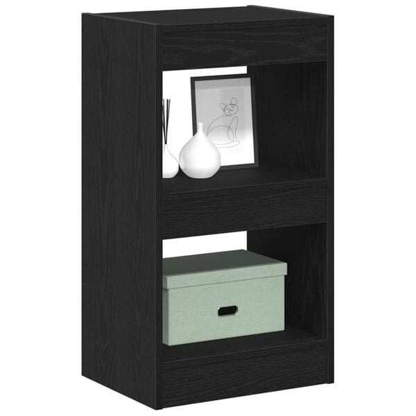 vidaXL Book Cabinet Black Oak 15.75 x 11.81 x 28.15 in Engineered Wood