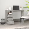 vidaXL Desk Concrete Grey Engineered Wood 40.2 in x 19.7 in x 29.9 in