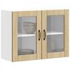 vidaXL Kitchen Wall Cabinet Sonoma Oak Engineered wood and glass 40