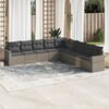 vidaXL Garden Sofa Set Grey PE rattan Large Modular Garden Sofa Set