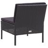 vidaXL Garden Lounge Set Black Poly Rattan, Powder-Coated Steel, Polyester