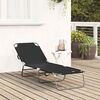 vidaXL Folding Sun Lounger Folding Black 56 x 189 x 87cm fabric