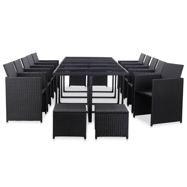 vidaXL Garden Table And Chair Black and Cream White