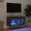 vidaXL TV Cabinet Brown oak Engineered wood Compact Modern TV Cabinet