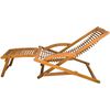 vidaXL Deck Chair Light brown Acacia wood Standard Foldable Deck Chair