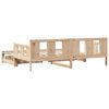 vidaXL Daybed With Trundle Natural Pine Solid Pine Wood 35.4x78.7 in