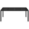 vidaXL Garden Table With Glass Top Black