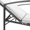 vidaXL Sun Lounger With Table Set of 3 Black loungers, Cream white cushions