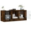 vidaXL TV Cabinet Smoked Oak Engineered Wood, Glass Modern Style