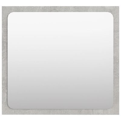 vidaXL Bathroom Mirror Concrete Gray 15.7"x0.6"x14.6" Chipboard