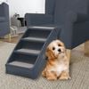 vidaXL Dog Stair Dark Grey Polypropylene Medium Collapsible Dog Stair