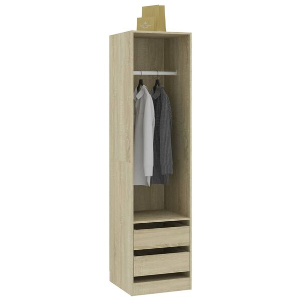vidaXL Wardrobe Sonoma Oak Engineered Wood Compact Wardrobe