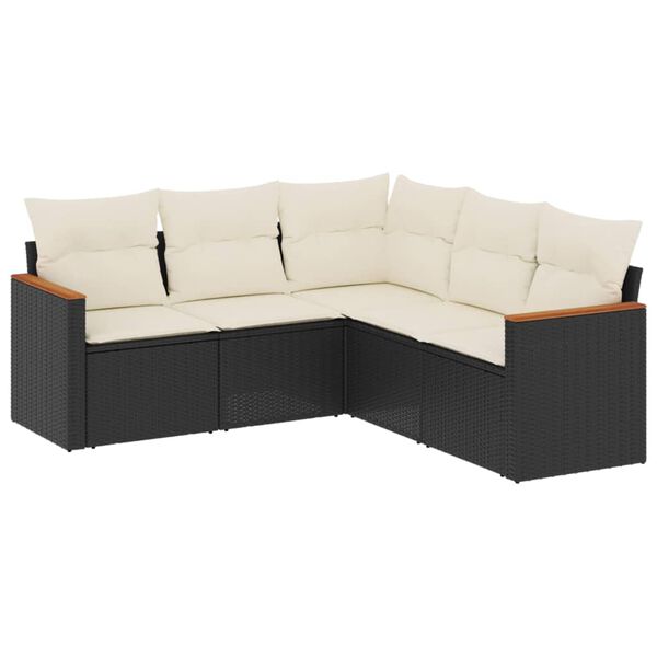 vidaXL Garden Sofa Set Black