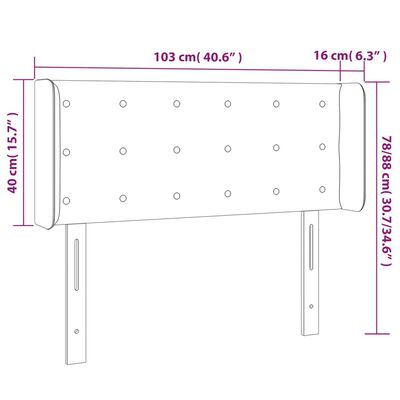 vidaXL Headboard with Ears Black 40.6"x6.3"x30.7"/34.6" Faux Leather