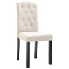 vidaXL Dining Chair Set of 4 Cream Fabric and Rubber wood