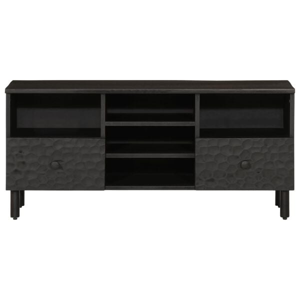 vidaXL TV Cabinet Black Solid mango wood, engineered wood, iron
