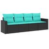 vidaXL Garden Sofa Set Black PE Rattan Large Modular Outdoor Sofa Set