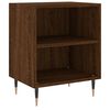 vidaXL Bedside Cabinet Set of 2 Brown Oak Engineered Wood, Iron Medium