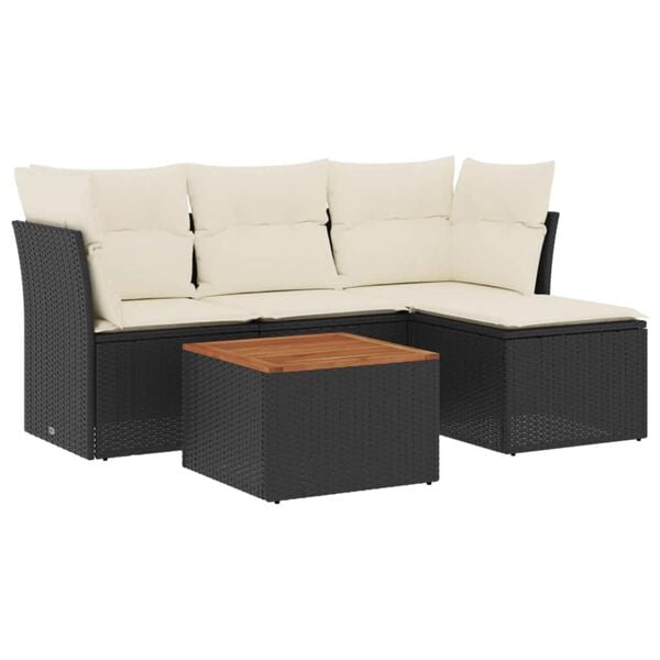 vidaXL Garden Sofa Set Black