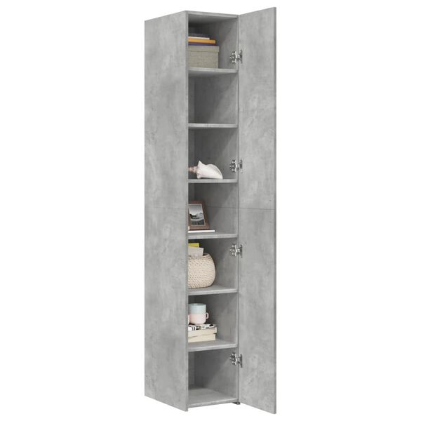 vidaXL Highboard Concrete Gray 11.8"x16.7"x72.8" Engineered Wood