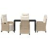 vidaXL Garden Dining Set 5 pcs Beige poly rattan