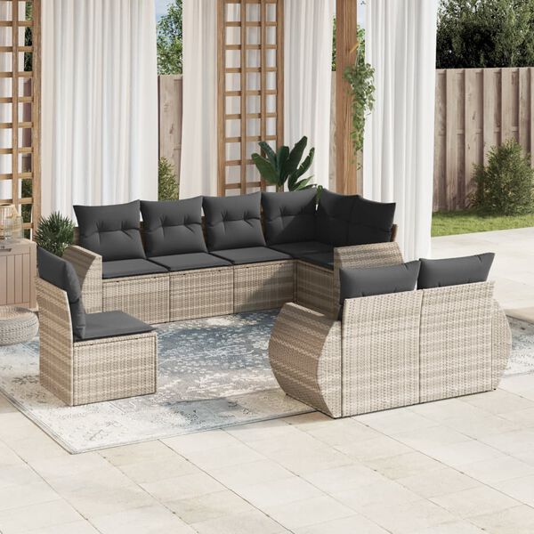 vidaXL Garden Sofa Set Light grey, Dark grey