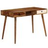 vidaXL Writing Desk Brown and White Solid Acacia Wood
