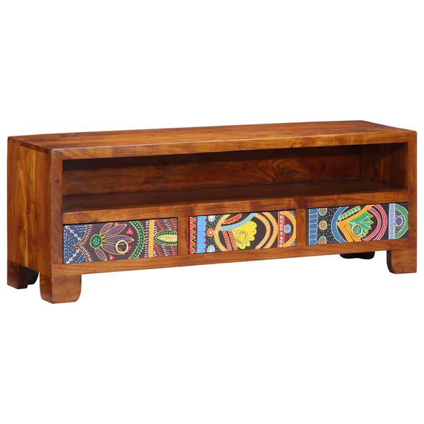 vidaXL TV Cabinet Multicolor Solid Acacia Wood TV Cabinet Rectangular