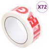 vidaXL Packaging Tape 72 pcs FRAGILE Printed White 1.89 " x 216.5 '