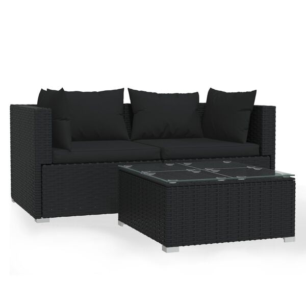 vidaXL Garden Lounge Set Black