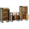 vidaXL Bathroom Furniture Set with Shelf 3 pcs Brown Solid Mango Wood