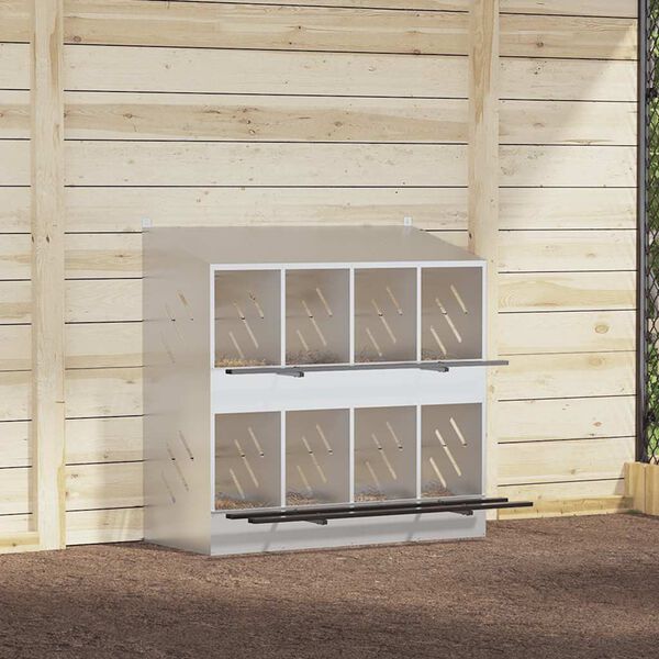 vidaXL Chicken Nesting Box Galvanized silver