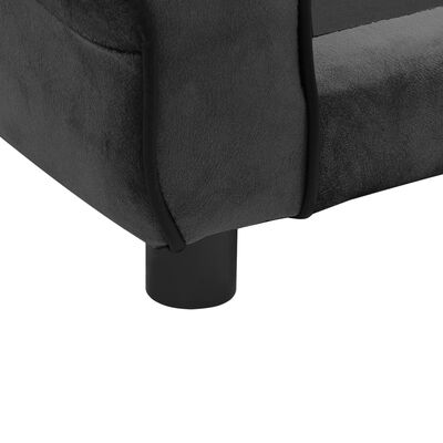 vidaXL Dog Sofa Dark Gray 28.3"x17.7"x11.8" Plush