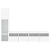 vidaXL 4 Piece TV Wall Units with LED White Engineered Wood
