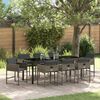 vidaXL Garden Dining Set with Cushion 9 pcs Grey Poly Rattan