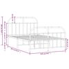 vidaXL Bed Frame White Powder-Coated Steel Double Bed Frame