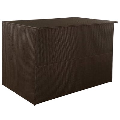 vidaXL Patio Storage Box Brown 59"x39.4"x39.4" Poly Rattan