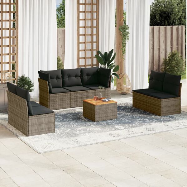 vidaXL Patio Sofa Set Grey