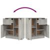 vidaXL Sideboards 2 pcs Concrete Gray 23.6"x11.8"x27.6" Engineered Wood