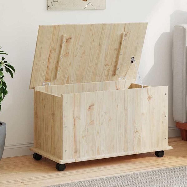 vidaXL Storage Chest Natural wood Solid pine wood Medium Storage Chest