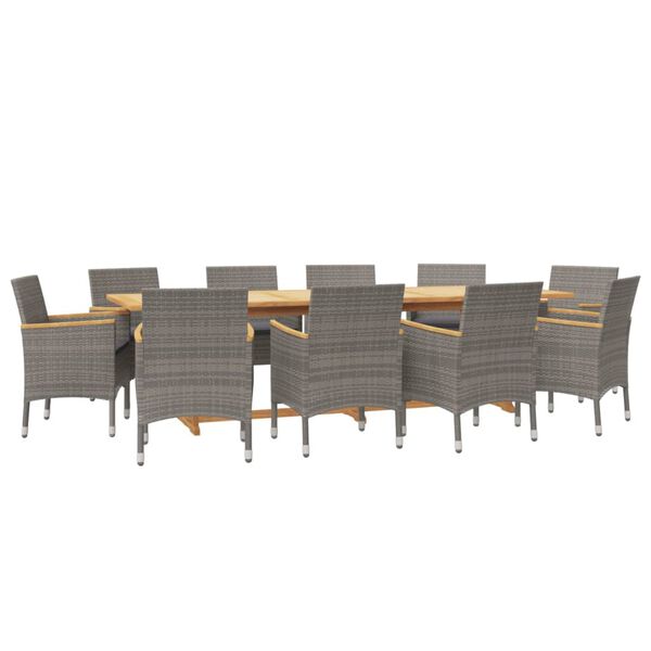 vidaXL Garden Dining Set Grey