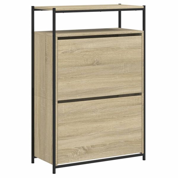 vidaXL Shoe Cabinet Sonoma Oak Engineered Wood Compact Shoe Cabinet