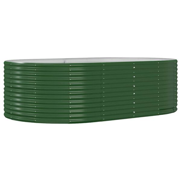 vidaXL Garden Raised Bed Green Powder-coated steel 83.5 x 55.1 x 26.8 in