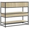 vidaXL Console Table Sonoma Oak Engineered Wood, Metal 35.4x13.8x31.5 in