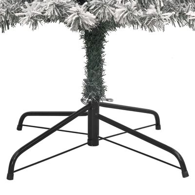 vidaXL Slim Christmas Tree with Stand and Flocked Snow 118.1" PVC