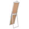 vidaXL Free-standing Mirror Silver Glass, eucalyptus wood, engineered wood