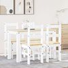 vidaXL Dining Set White Solid pine wood Medium Durable Dining Set