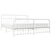 vidaXL Bed Frame White Steel 79x79 in Bed Frame Rectangular