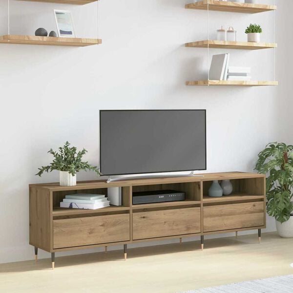 vidaXL TV Cabinet Artisan Oak 59.06 x 11.81 x 17.72 in Engineered Wood