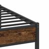 vidaXL Bed Frame Smoked Oak Steel and Engineered Wood Double Bed Frame